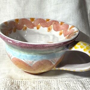 Vintage MACKENZIE CHILDS ceramic Keukenhof Flat cup